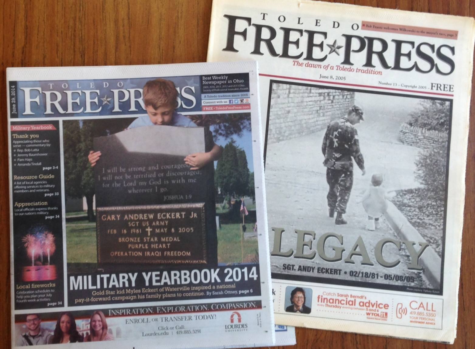 Picture of archived newspapers.