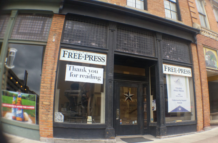 Pounds: Restoring a legacy Toledo Free Press front door in 2015.